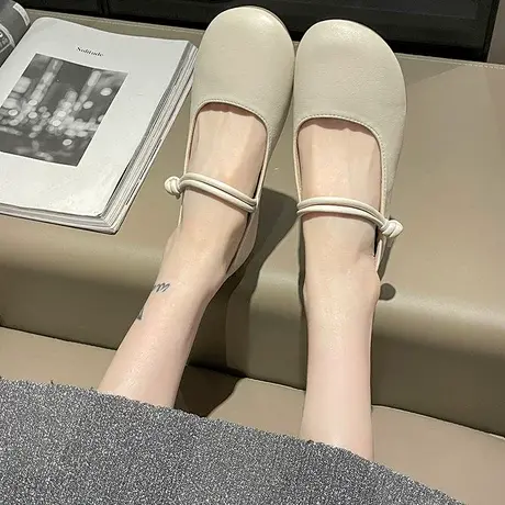 方头玛丽珍鞋女复古2024新款韩版文艺仙女平底单鞋软底百搭奶奶鞋商品大图