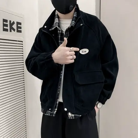 假两件工装外套春季新款潮牌设计感百搭休闲褂子学生春款翻领夹克商品大图