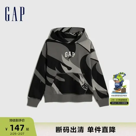 【断码优惠】风火轮联名Gap男童春秋宽松连帽衫卫衣儿童装780264商品大图