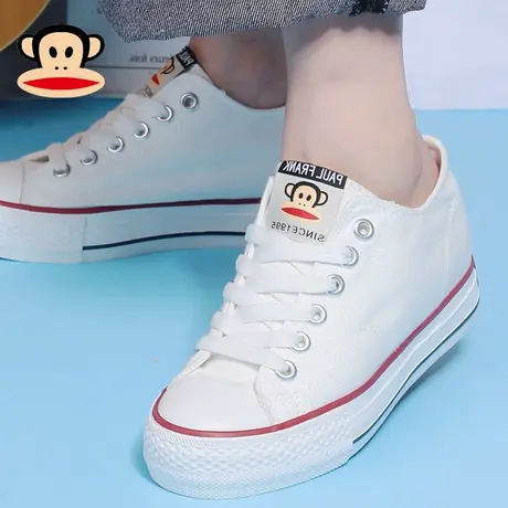 大嘴猴黑色帆布鞋女2023春季新款春秋低帮女鞋百搭板鞋休闲鞋布鞋图片