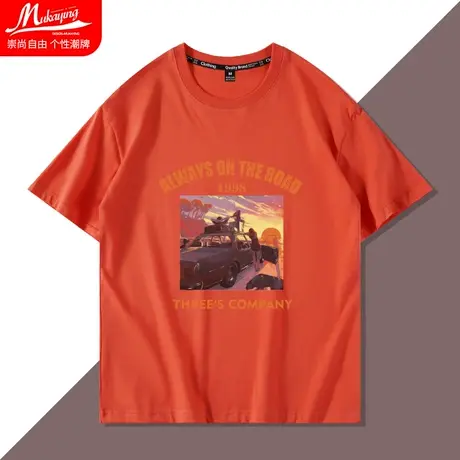 港风潮流ins短袖t恤男士宽松半袖潮牌夏季2022新款纯棉体恤衫上衣图片