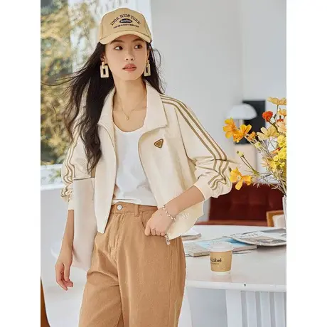时尚气质休闲外套2023年秋季新款女士温柔简约宽松显瘦通勤上衣商品大图