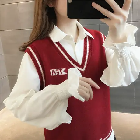 针织马甲背心女2023年新款设计感小众V领坎肩叠穿小背心毛衣外搭图片