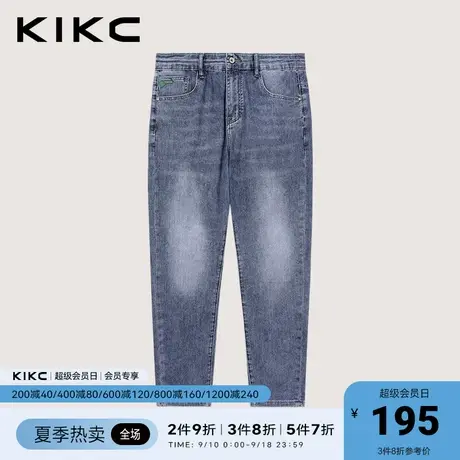 kikc牛仔裤男2023春夏新款商场同款美式潮流高端复古水洗长裤男图片