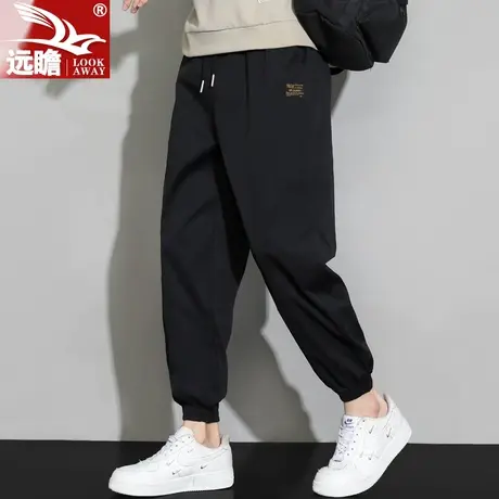 男士卫裤宽松束脚2023春秋季新款潮牌工装运动休闲九分长裤子男款商品大图