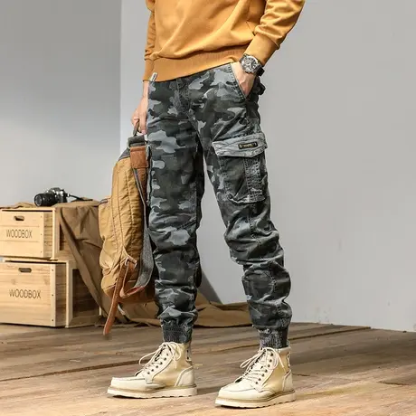 薄款男士工装裤潮流裤子男款夏季时尚宽松九分裤男款夏季工装裤商品大图