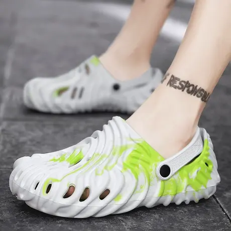 雨鞋男款时尚钓鱼水鞋劳保胶鞋防滑户外溯溪涉水鞋洞洞防水鞋男士商品大图