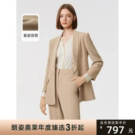 朗姿高级感气质修身职业通勤西装外套2023年春季新款法式西服套装图片