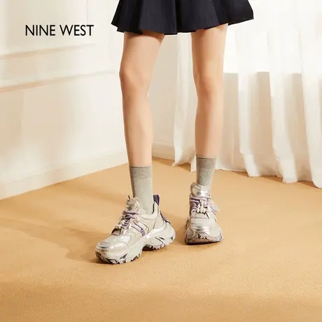 Nine West/玖熙梦核宇宙厚底老爹鞋女2025夏季新款废土风百搭增高图片