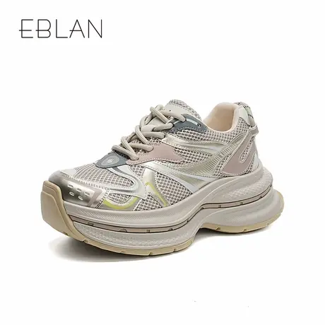 EBLAN/伊伴复古老爹鞋女2025春季新款百搭厚底增高休闲鞋运动鞋商品大图