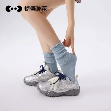 【2件9折3件8折】螃蟹秘密袜子女堆堆袜中筒2025新款配乐福鞋图片