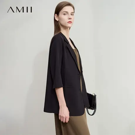 AMII【优雅通勤】25秋夏简约干练职场通勤百搭时尚薄款西装外套女图片