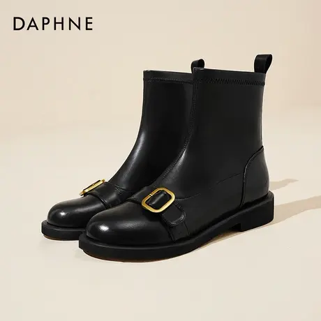 达芙妮黑色短靴女款2025秋季新款马丁靴新疆西部旅游穿搭瘦瘦靴子商品大图