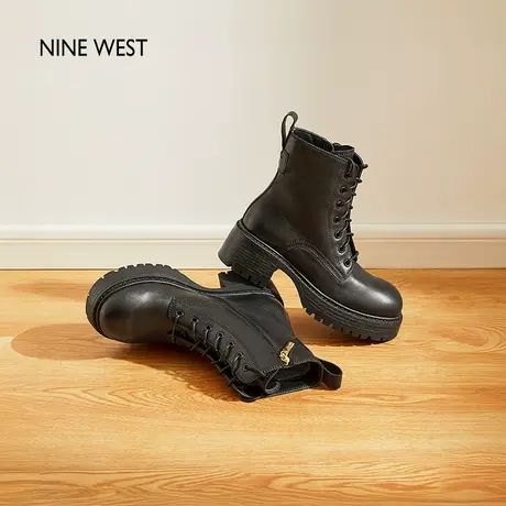 【今日11点 限量秒杀】Nine West/玖熙短靴圆头厚底马丁靴时装靴商品大图