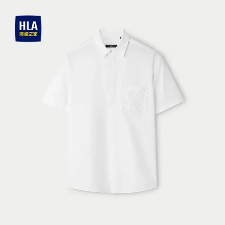 HLA/海澜之家宽松廓形短袖衬衫25春夏新翻领休闲风通勤透气衬衣男商品大图