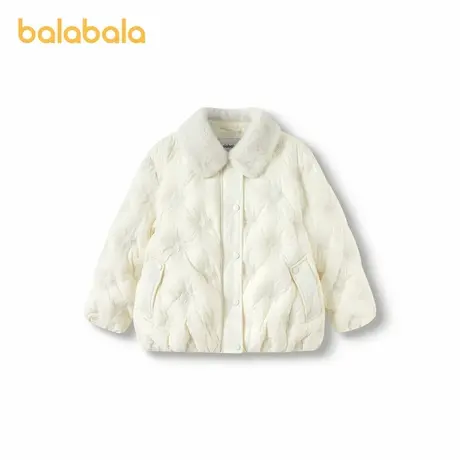 【premium】巴拉巴拉高端线24冬白鹅绒温暖羽绒服刺绣短款毛领女商品大图