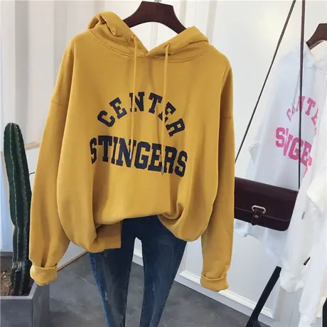 vintage古着卫衣女春秋薄款宽松韩版潮学生oversize长袖上衣外套商品大图