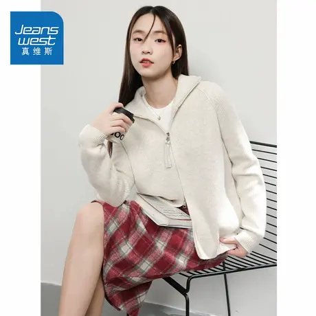 NOE真维斯毛衣开衫外套女2025新款秋冬季爆款青少年加厚上衣女商品大图