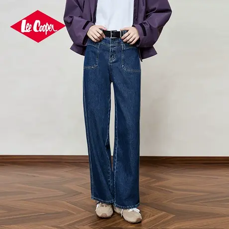 Lee Cooper孟子义代言牛仔裤女2025新款秋季质感口袋百搭直筒长裤商品大图