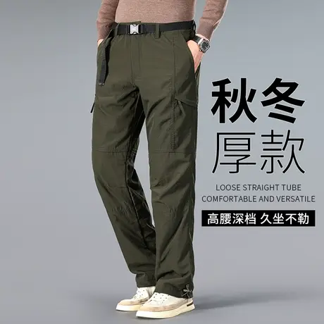 加绒冲锋裤男冬季防水防风男士工装裤秋冬厚款户外软壳运动登山裤商品大图