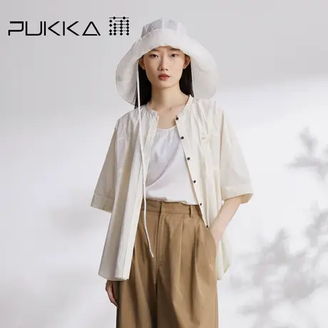 蒲PUKKA原创设计夏季新中式显瘦宽松休闲绣花衬衫商品大图