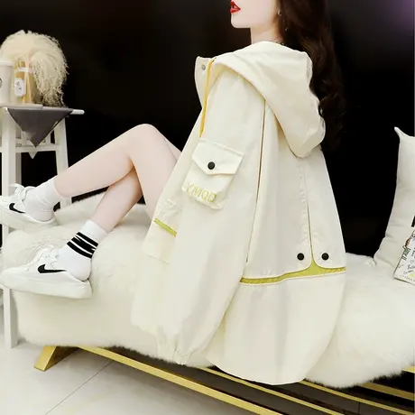 设计感工装外套女2024新款春季宽松休闲时尚洋气百搭春秋薄款上衣商品大图