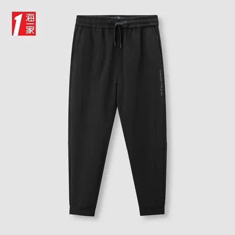 海一家舒适抽绳松紧腰长裤2023秋季新款直筒基础款男士休闲裤商品大图
