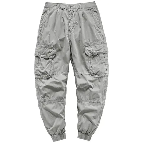 VIP工装裤男春秋薄款宽松运动束脚裤多口袋纯棉复古休闲裤子潮流商品大图