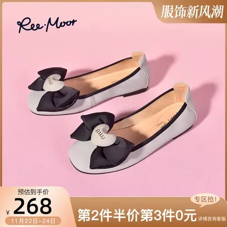 REEMOOR睿慕2024年春季新款时尚蝴蝶结蛋卷鞋优雅气质平底鞋女鞋商品大图