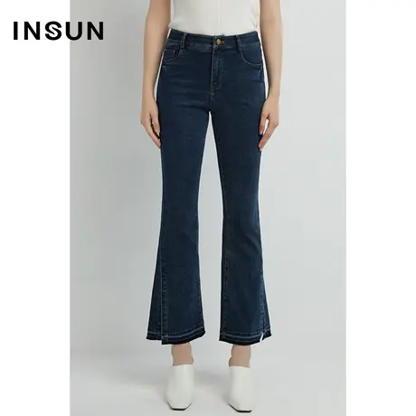 INSUN恩裳线上专选冬季棉质抗菌微喇水洗牛仔裤商品大图