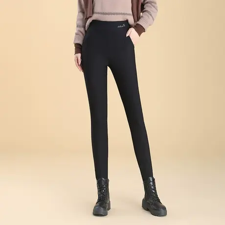 加厚蚕丝铅笔裤女2023冬季新款高腰修身显瘦显腿长外穿百搭长裤子图片
