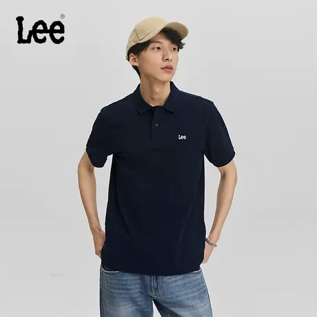 Lee商场同款24早春新品标准版Logo刺绣毡贴徽标男短袖polo衫休闲图片