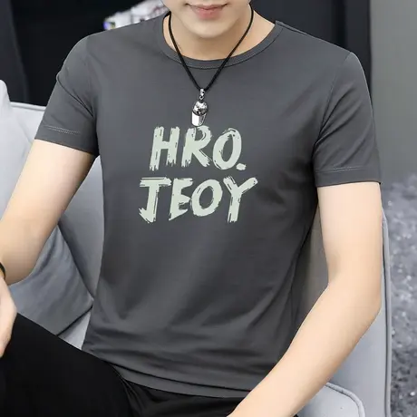 莫代尔冰丝t恤男士短袖2024新款透气凉感速干上衣服体恤夏季半袖图片