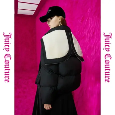 Juicy Couture橘滋初秋冬新款温柔之翼毛绒领连帽女羽绒服商品大图