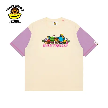 BABY MILO STORE春夏卡通动物简约字母印花短袖T恤0402XXI图片