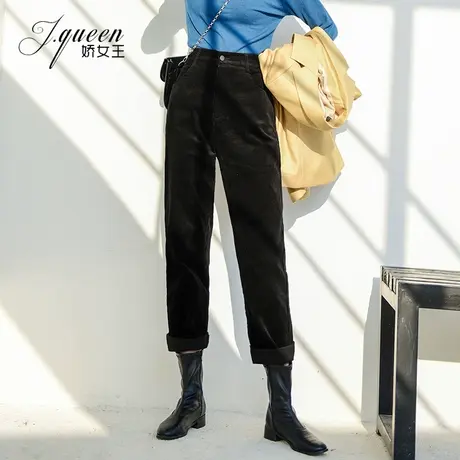 灯芯绒哈伦裤女秋冬新款复古条绒高腰显瘦时尚休闲九分小脚裤子潮商品大图