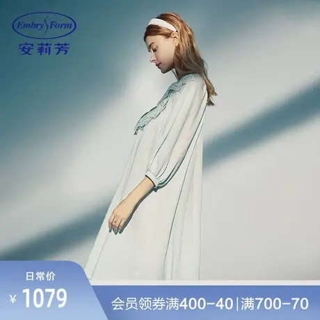 安莉芳专柜蕾丝甜美宫廷风棉麻睡裙女士可外穿家居裙EL00421商品大图