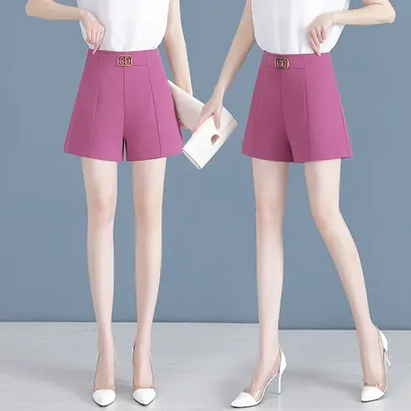 时尚休闲短裤女2023年夏季高腰显瘦职业西装短裤韩版气质阔腿热裤商品大图