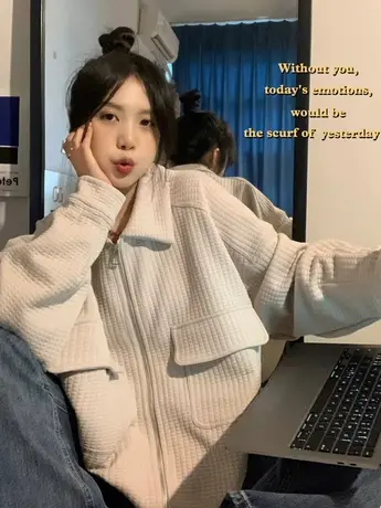 小香风外套女秋冬季加绒加厚小个子高级感上衣美式复古夹克棒球服图片