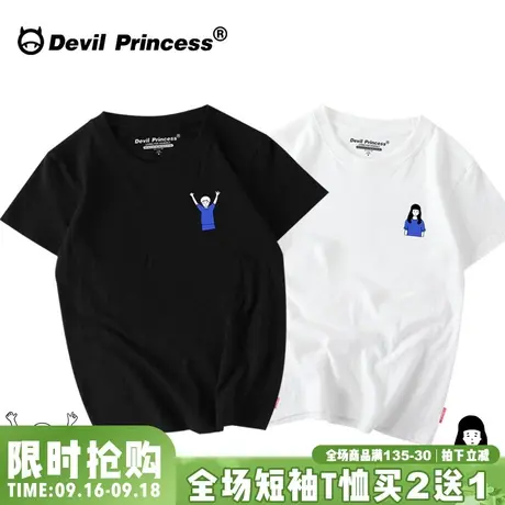 韩国卡通人物印花超火cec短袖女2023新款ins潮不一样的情侣装t恤商品大图