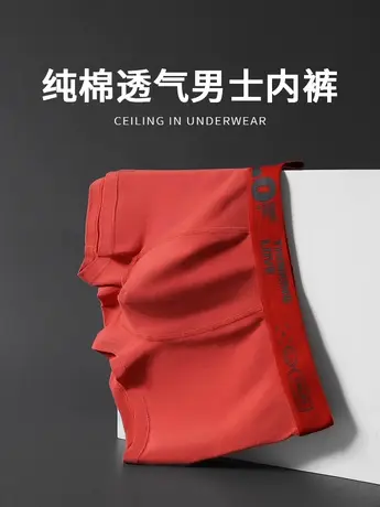 新款潮流男士青少年纯棉内裤男式裤衩男款平角裤四角裤男生短裤头商品大图