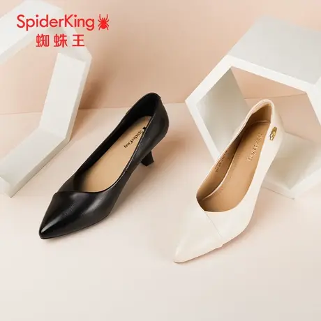 SPIDER KING/蜘蛛王女单鞋羊皮2024春商场新款高跟鞋通勤气质百搭图片