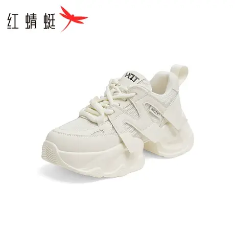 红蜻蜓老爹鞋女网面厚底增高2024春季新款时尚百搭透气松糕运动鞋商品大图