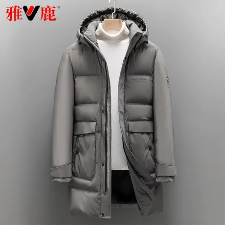 雅鹿羽绒服男中长款连帽冬季加厚2023年新款中年男士商务鸭绒外套图片