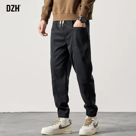 男士黑色美式牛仔裤男潮牌宽松束脚九分休闲裤裤子秋季2023年新款商品大图