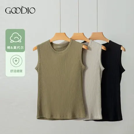 歌帝【直播专享】宽罗纹无袖女背心GDB7220商品大图