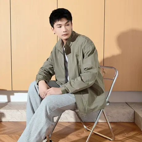 唐狮春秋季新款夹克外套男飞行夹克立领休闲宽松秋短款教练服潮流图片
