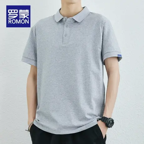 罗蒙夏季Polo衫男纯棉宽松男装薄款上衣凉感衣服男士重磅短袖t恤图片