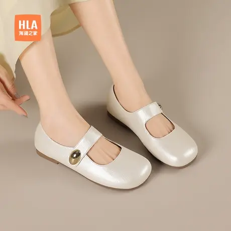 HLA/海澜之家2025新款夏季爆款女鞋软底玛丽珍鞋女平底浅口单鞋女商品大图