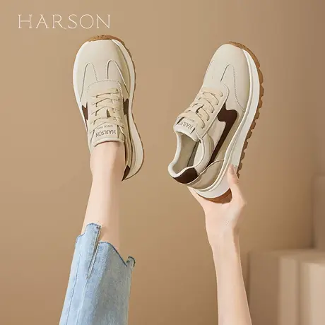 Harson/哈森厚底休闲鞋女鞋2025秋季新款时尚百搭轻便舒适运动鞋商品大图
